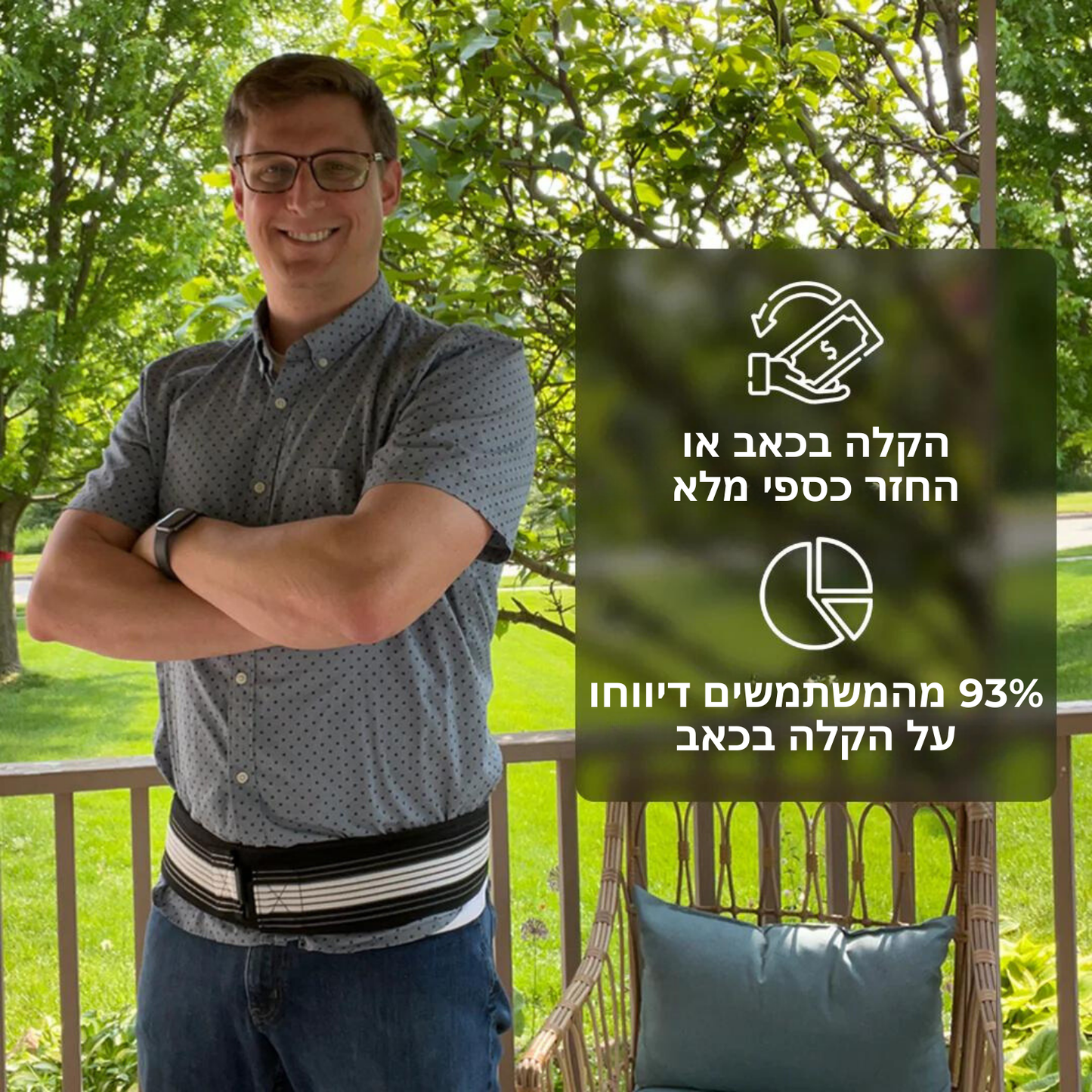 Painless חגורה להקלה על כאבי גב תחתון וסיאטיקה מבית פיינלס