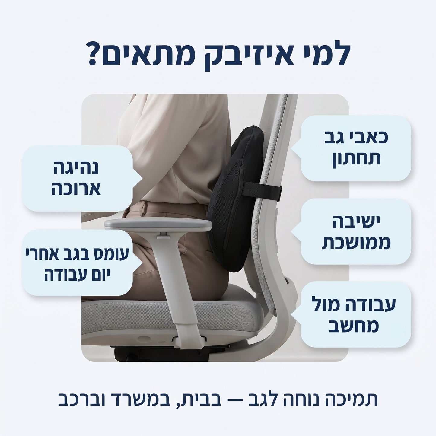 EasyBack – כרית תמיכה לגב התחתון